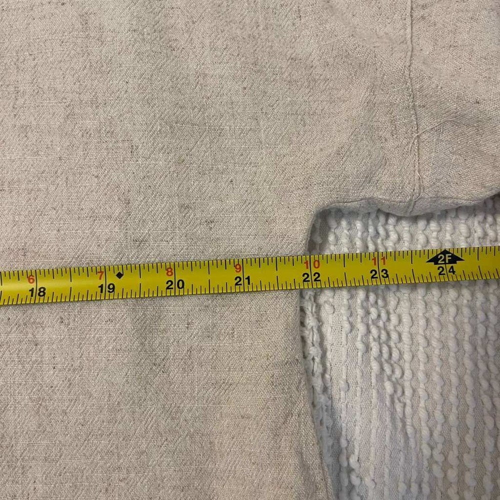 Chicos 2 Piece Linen Blend Set Oatmeal Beige Boxy Top Straight Leg Pants Size 1 - Picture 6 of 16